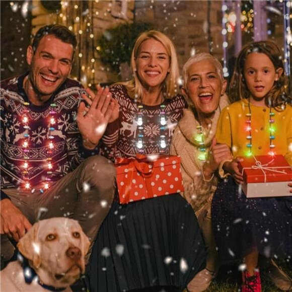 4PCS Light-Up Christmas Necklace Set - Glowing Bulb - Picture 5 of 7